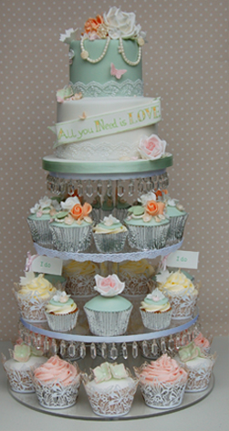 roses and pearls wedding cake tower